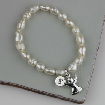 Personalised Children's Pearl And Angel Bracelet, 3 of 4