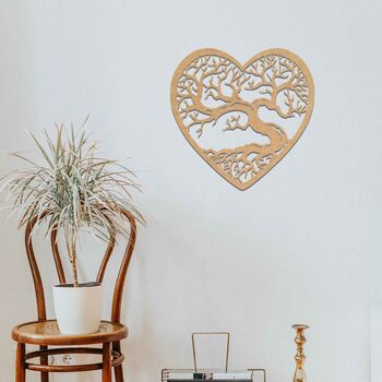 Wooden Heart Tree Of Life Wall Art Symbolic Home Decor, 6 of 9