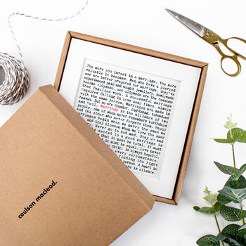 Wedding Gift; Gift Boxed Framed Marriage Quotes Print, 2 of 8
