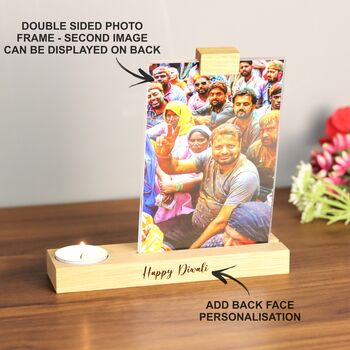 Personalised Diwali Candle Holder Photo Frame, 3 of 9