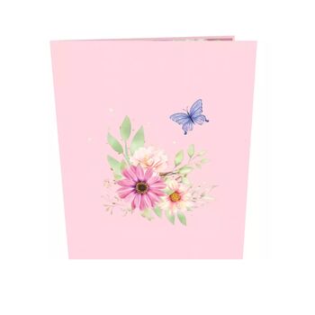Pop Up 3D Blank Card Pink African Daisy, 4 of 4