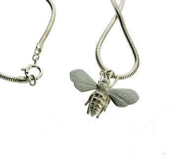 Sterling Silver Or Gold Vermeil Honey Bee Necklace, 3 of 5