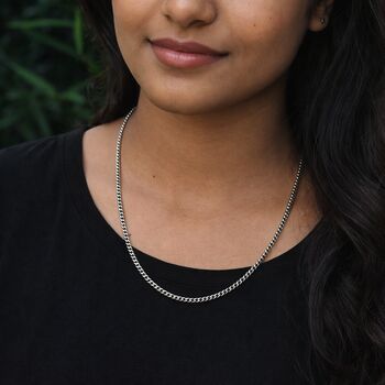 Oxidised Sterling Silver Snake Chain Necklace – 20in To 22in, 3 of 9