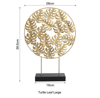 New Design! Gold Turtle Leaf Ornamental Sculptures, 3 of 5