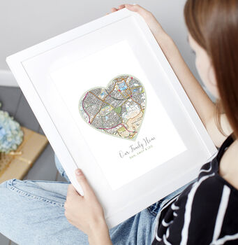 Home Is Where The Heart Is Personalised Map Print, 7 of 8