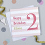 Candy Stripe 2nd Birthday Card, thumbnail 1 of 7