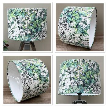 Betty Green And White Floral Velvet Lampshades, 6 of 8