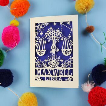 Personalised Libra Birthday Card, 9 of 10