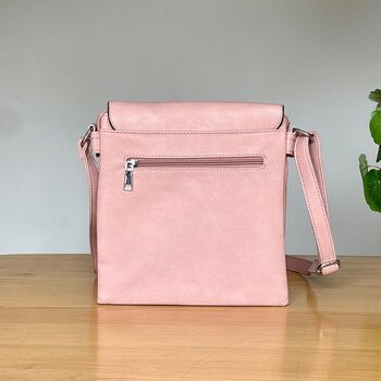 Cross Body Press Stud Bag In Pink, 2 of 2