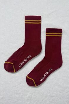 Cardinal Red Boyfriend Socks, 2 of 4