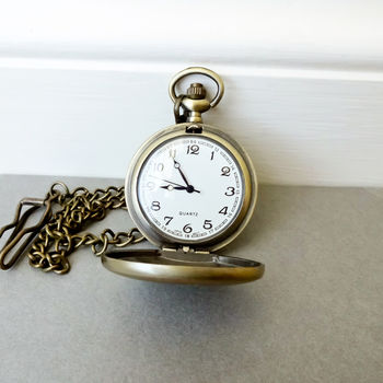 Personalised Bronze Pocket Watch With Engraved Initials, 2 of 3