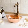 Solid Copper Undermount Or Vessel Sink For Kitchen And Bathroom, 400 Mm Diameter, thumbnail 5 of 9