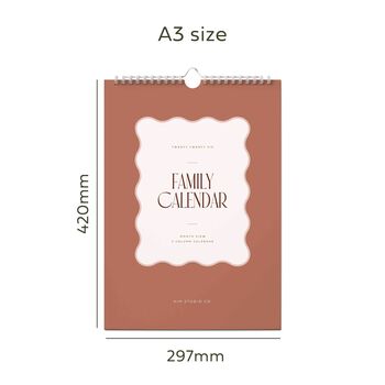 2026 A3 Family Wall Calendar With Five Columns, 5 of 9