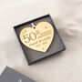 50th Anniversary Gold Acrylic Hanging Decoration, thumbnail 3 of 3