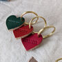 Mini Personalised Leather Heart Keyring, thumbnail 3 of 9