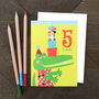 Crocodile 5th Birthday Card, thumbnail 3 of 5