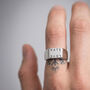 Custom Engraved Square Silver Signet Ring, thumbnail 1 of 9