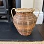 Vintage Wicker Urn Basket Vase, thumbnail 4 of 6