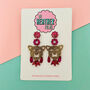 Tiger Geometric Glitter Earrings *More Colours Available*, thumbnail 1 of 2
