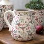 Holly And Mistletoe Ceramic Jug Vase, thumbnail 1 of 2