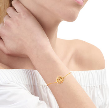 18ct Gold Vermeil Dreamcatcher Charm Bracelet, 2 of 5