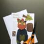 Birthday Woodsman Bear Cut Out Greetings Card, thumbnail 4 of 5