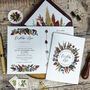 Autumn Dried Flowers Folded Wedding Invitation Suite, thumbnail 1 of 7