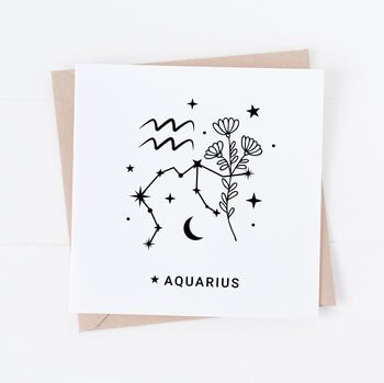 Personalised Aquarius Zodiac Star Sign Card, 3 of 3