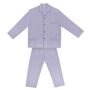 Triton Men's Cotton Stripe Pyjamas Silver Grey, thumbnail 2 of 2