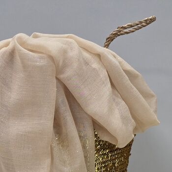 Sparkle Scarf In Cream, 2 of 3