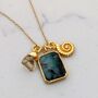 'The Trio' Emerald Gold Plated Necklace, thumbnail 2 of 11