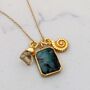 'The Trio' Emerald Necklace, Gold Plated, thumbnail 2 of 11