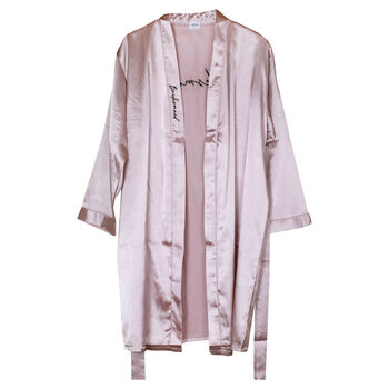 Pink Embroidered Bridesmaid Dressing Gown, 2 of 3