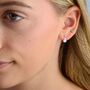 Sterling Silver Birthstone Dangle Stud Earrings, thumbnail 1 of 5