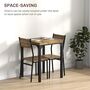 Three Pieces Compact Dining Table Two Chairs Set Wooden, thumbnail 11 of 12