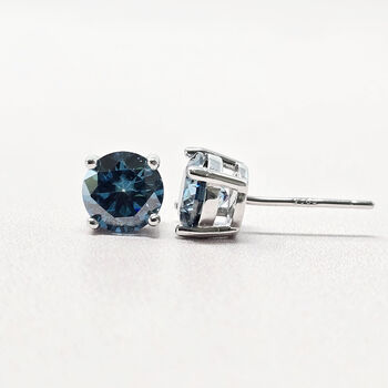 Sapphire Moissanite Crystal Sterling Silver Earrings, 6 of 6