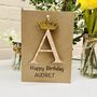 Personalised Crown Card Wooden Glitter Letter Name, thumbnail 6 of 10