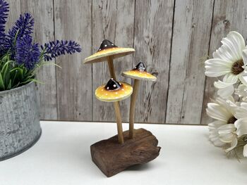Psychedelic Yellow Amanita Mushroom Sculpture Small, 3 of 12