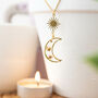 Real Gypsophila 18ct Gold Plated Moon And Star Necklace, thumbnail 3 of 3
