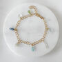Tranquil Waters Gemstone Stack Charm Bracelet, thumbnail 2 of 8