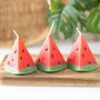 Set Of Three Watermelon Shaped Candles For Her, thumbnail 1 of 2
