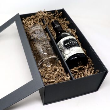 Personalised Kraken Rum Highball Glass And 35cl Kraken, 2 of 3