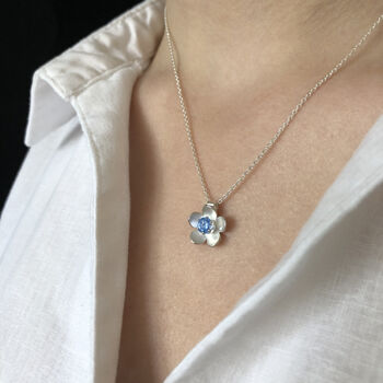 Silver Blossom Birthstone Necklace, 4 of 9