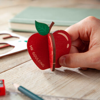 Pop Out Apple Thank You Teacher Postcard, 3 of 3