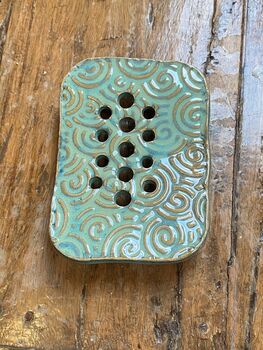 Handmade Ceramic Soap Dish With Matching Tray, 6 of 12
