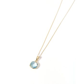 Yellow Gold Cushion Briolette Cut Topaz Necklace, 3 of 4