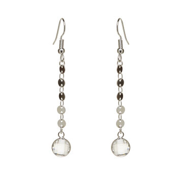 Long Silver Plated Crystal Earrings, 2 of 4