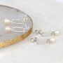 Sterling Silver Chain Link Pearl Earrings, thumbnail 1 of 6