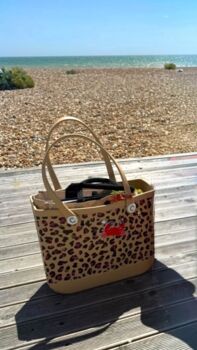 Stylish Leopard Print Shopper/ Beach Bag, Accessorise With Charms/ Keyring’s, 6 of 12