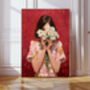 Female Flower Portrait Art Print, thumbnail 1 of 4